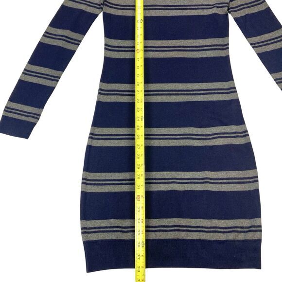 Premise Sweater Dress Women S Navy Blue Striped Stretchy Knit Bodycon Winterwear - Picture 11 of 16